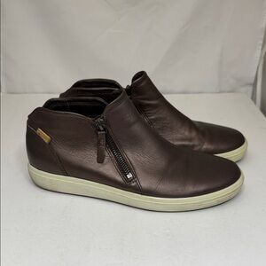 Ecco Dark Brown Leather Sneakers